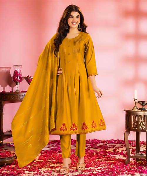 Yellow  Vertican Casual Wear Salwar Kameez in lichfield