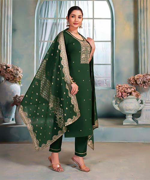 Green  Vertican  Casual Wear Salwar Kameez