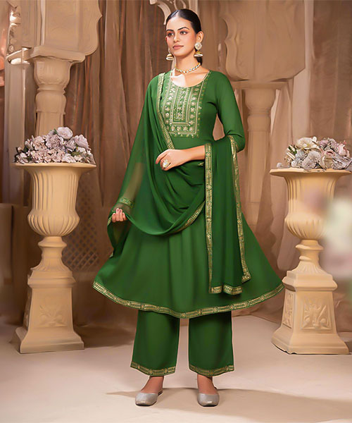 Green  Rayon Casual Wear Salwar Kameez in delhi
