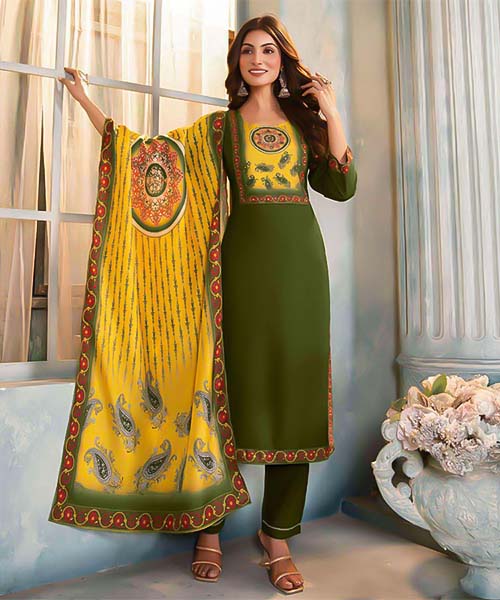 Green  Rayon Casual Wear Salwar Kameez in peterborough