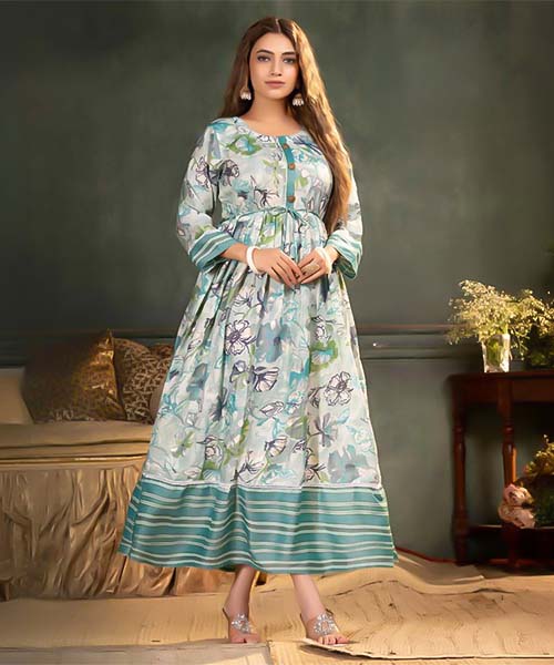 Blue  Capsule Print Casual Wear Kurti in glasgow