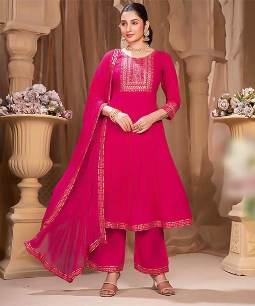 Magenta  Rayon Casual Wear Salwar Kameez in delhi
