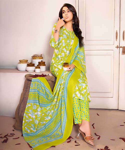 Green Cotton Casual Wear Salwar Kameez in edinburgh