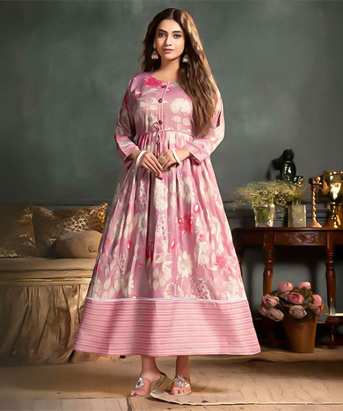 Pink  Capsule Print Casual Wear Kurti in glasgow
