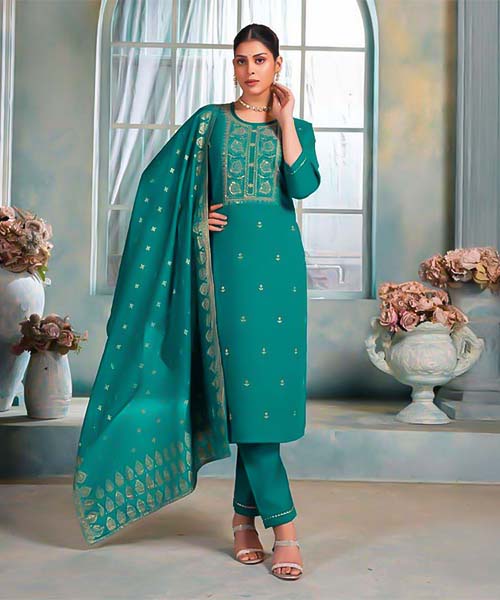 Green  Vertican  Casual Wear Salwar Kameez