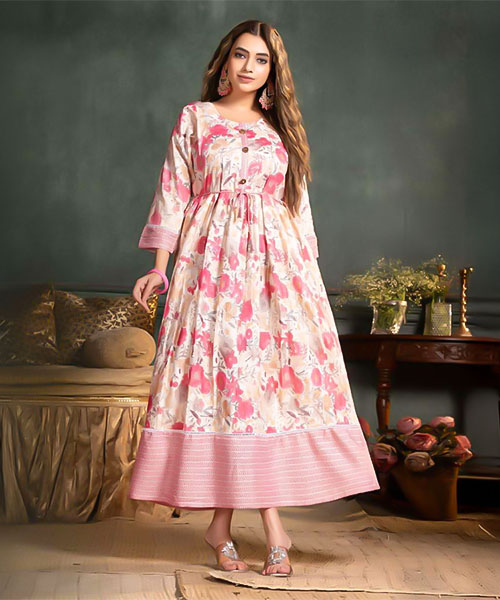 Pink  Capsule Print Casual Wear Kurti in glasgow