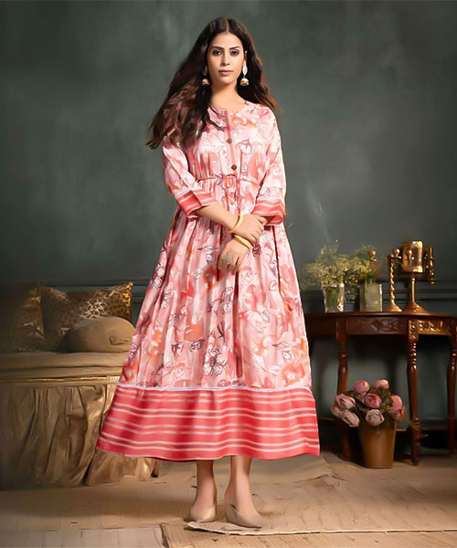 Pink  Capsule Print Casual Wear Kurti in glasgow
