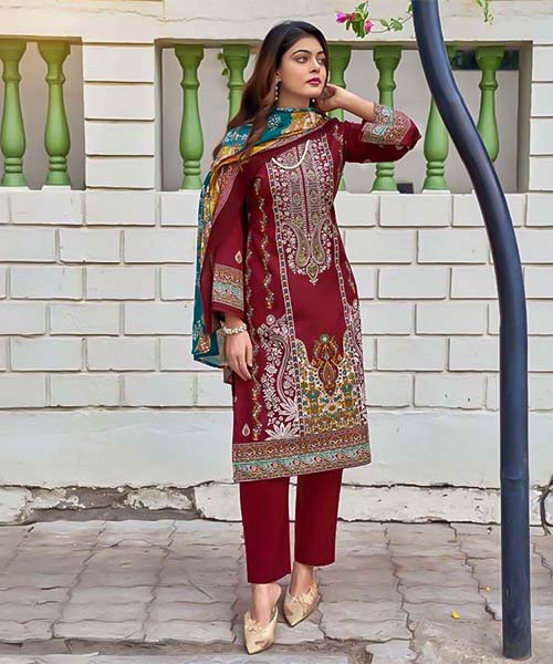 Red  Fancy Casual Wear Salwar Kameez in northampton