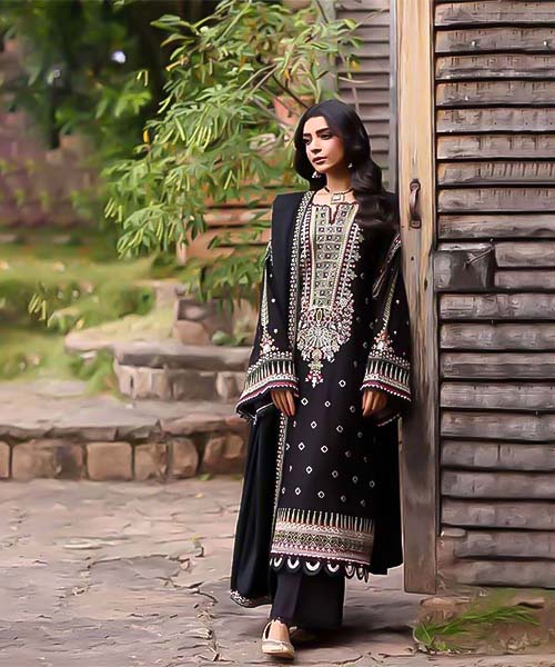 Black Lawn Cotton Casual Wear Salwar Kameez in mumbai