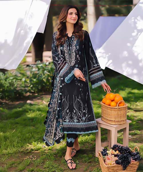 Black  Cotton Casual Wear Salwar Kameez