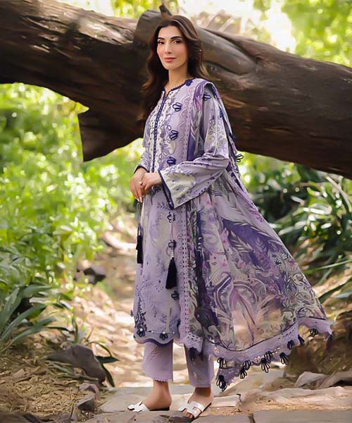 Purple Cotton Casual Wear Salwar Kameez
