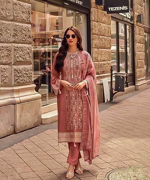 Pink Cotton Printed Salwar Kameez in mumbai