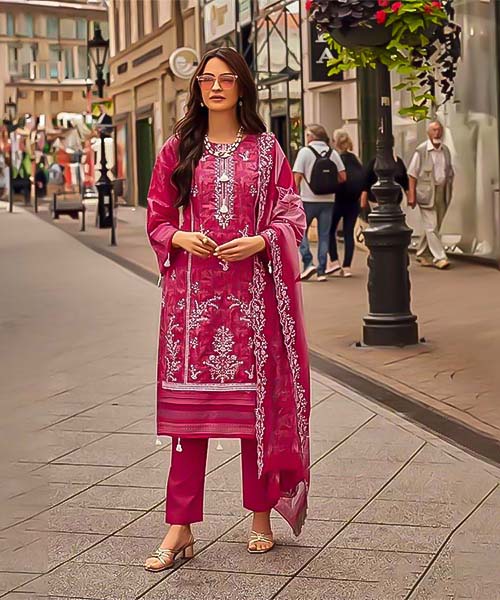 Red Cotton Printed Salwar Kameez in mumbai