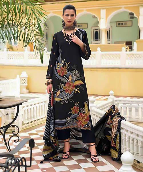 Black Viscose Modal Casual Wear Salwar Kameez in ipswich