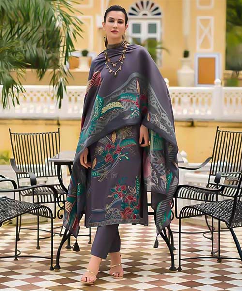 Grey Viscose Modal Casual Wear Salwar Kameez in ipswich