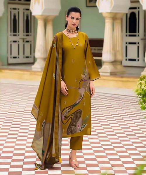 Yellow Viscose Modal Casual Wear Salwar Kameez in ipswich