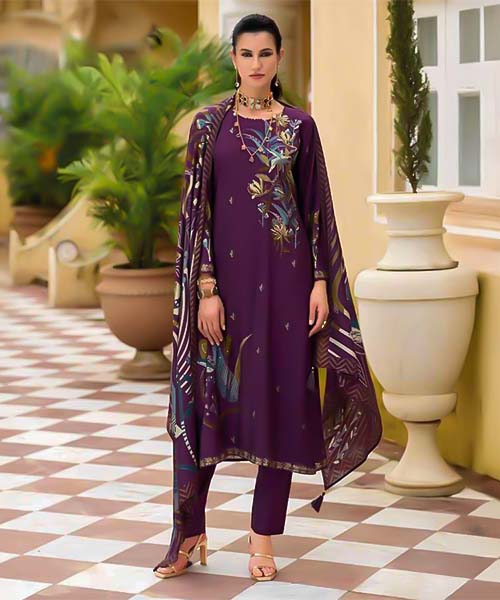 Violet Viscose Modal Casual Wear Salwar Kameez in ipswich