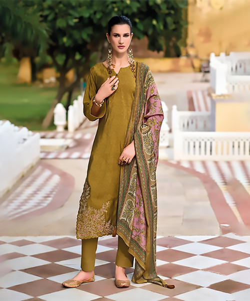 Yellow Viscose Casual Suit