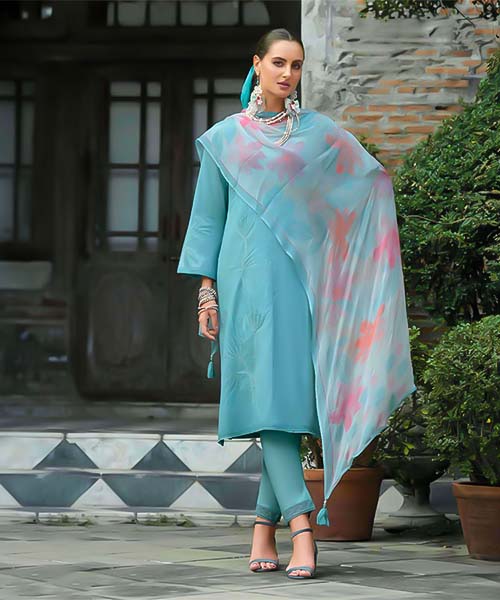 Blue  Lawn Cotton Casual Wear Salwar Kameez in peterborough