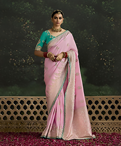 Pink Silk Designer Saree