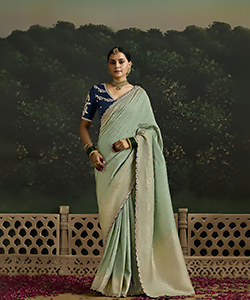 Grey Silk Designer Saree