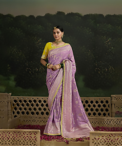 Purple Silk Designer Saree