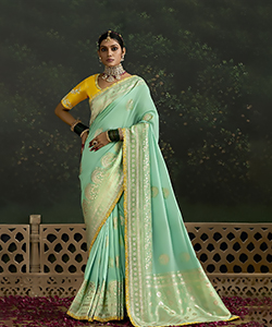 Sky blue Silk Designer Saree