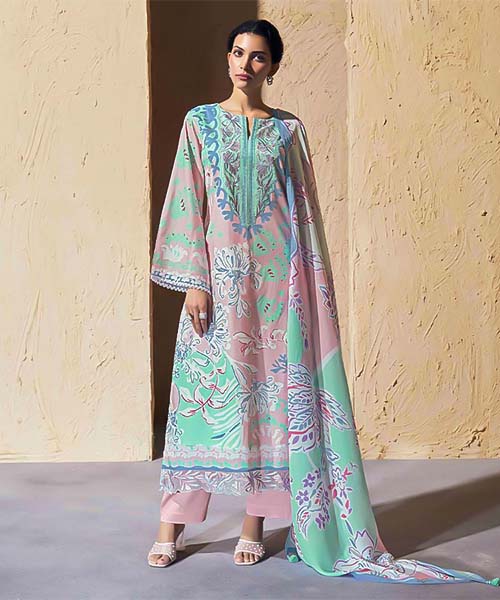 Green  Lawn Cotton Party Wear Salwar Kameez