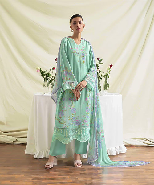 Green  Muslin Party Wear Salwar Kameez in las vegas