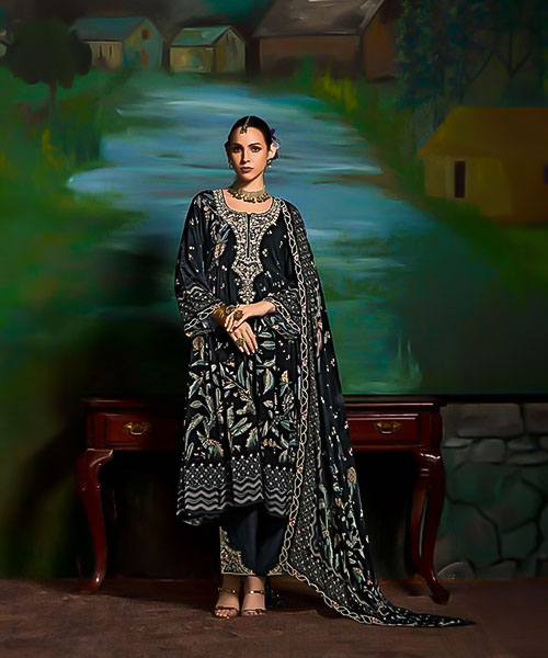 Black  Muslin Party Wear Salwar Kameez