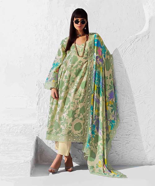 Green  Linen Party Wear Salwar Kameez in tulsa
