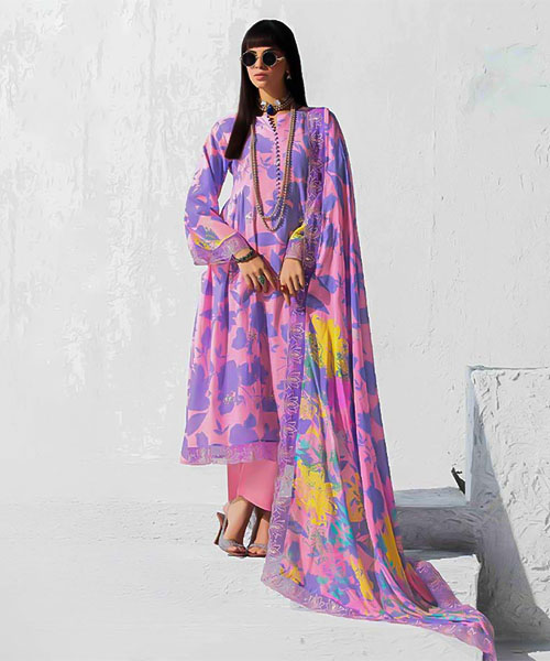 Purple Linen Party Wear Salwar Kameez in tulsa