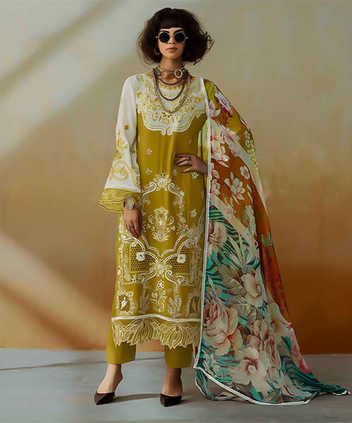 Yellow Muslin Party Wear Salwar Kameez in northampton