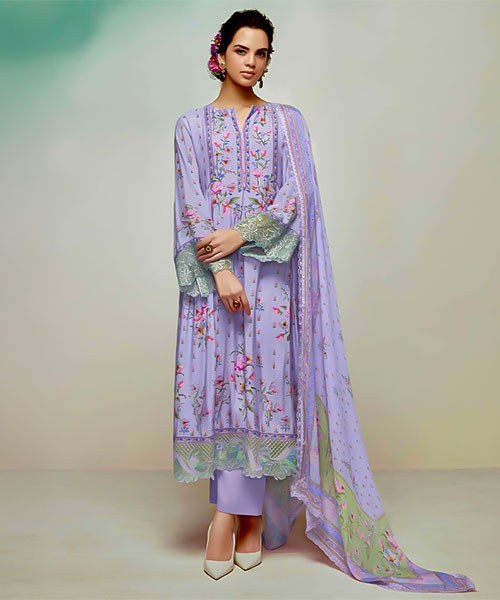 Purple Muslin Party Wear Salwar Kameez in seattle
