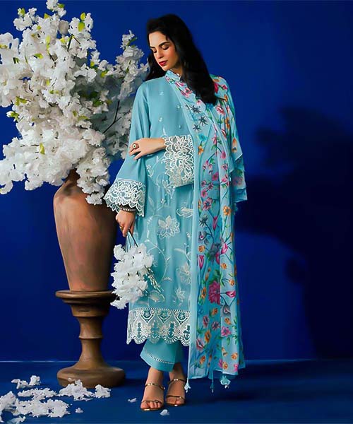 Sky Blue  Muslin Party Wear Salwar Kameez in fiji