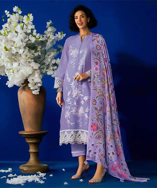 Purple Muslin Party Wear Salwar Kameez in fiji