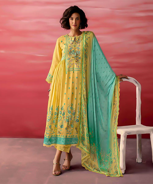 Yellow  Muslin Party Wear Salwar Kameez in san jose