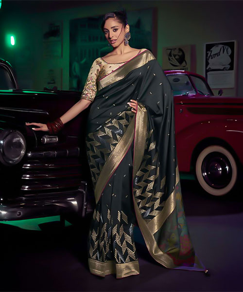 Black Silk Party Wear Saree in st albans