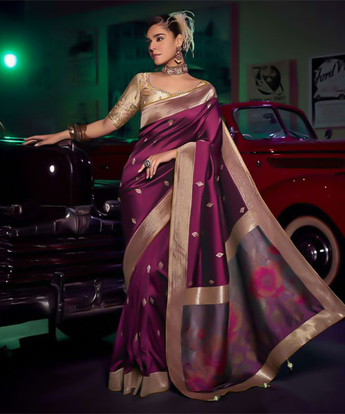 Violet Silk Party Wear Saree in st albans
