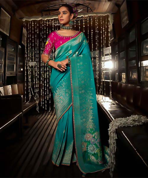 Green Viscose Silk Designer Saree in northampton