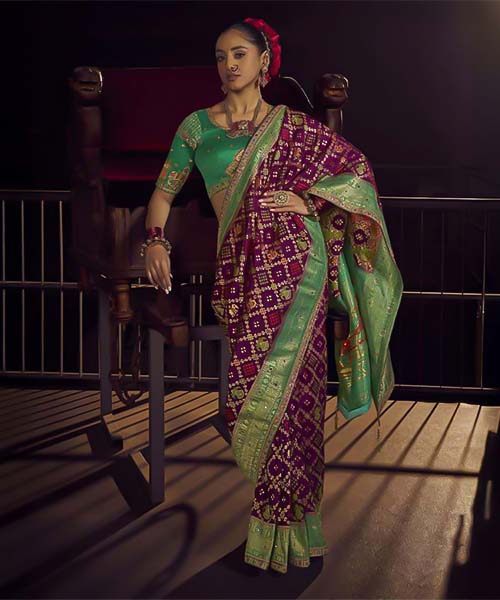 Green  Viscose Dola Silk  Designer Saree