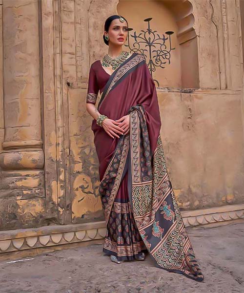 Brown  Silk  Casual Wear Saree in denver