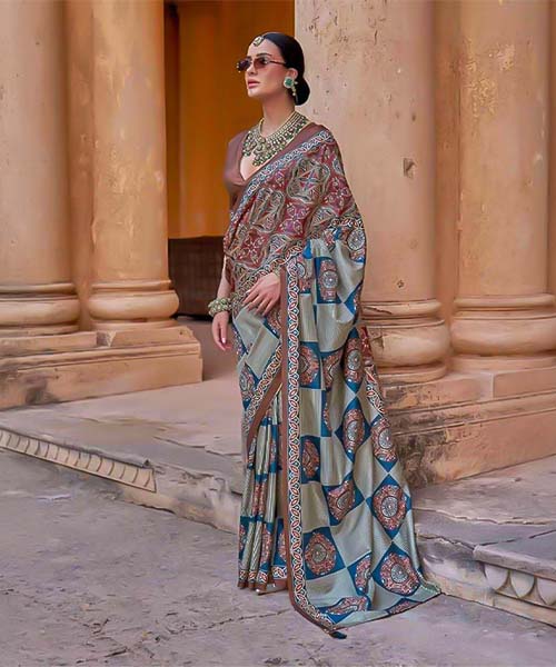 Grey  Silk  Casual Wear Saree in denver
