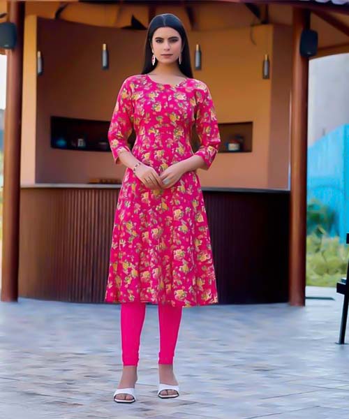 Magenta  Rayon Casual Wear Kurti in ipswich