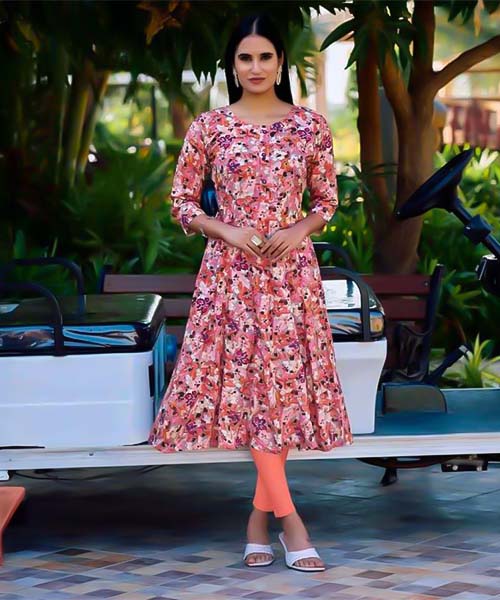 Pink  Rayon Casual Wear Kurti in ipswich