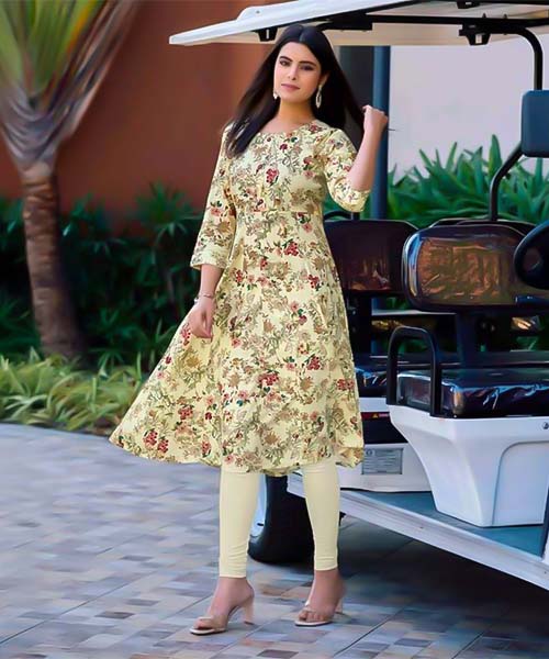 Green  Rayon Casual Wear Kurti in ipswich
