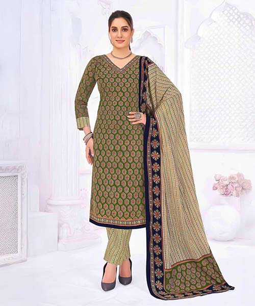 Green  Cotton Casual Wear Salwar Kameez in ipswich