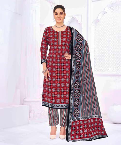 Red  Cotton Casual Wear Salwar Kameez in ipswich