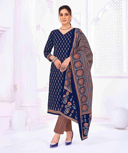 Blue  Cotton Casual Wear Salwar Kameez in ipswich