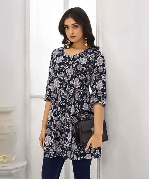 Black  Cotton Printed Kurti in louisville